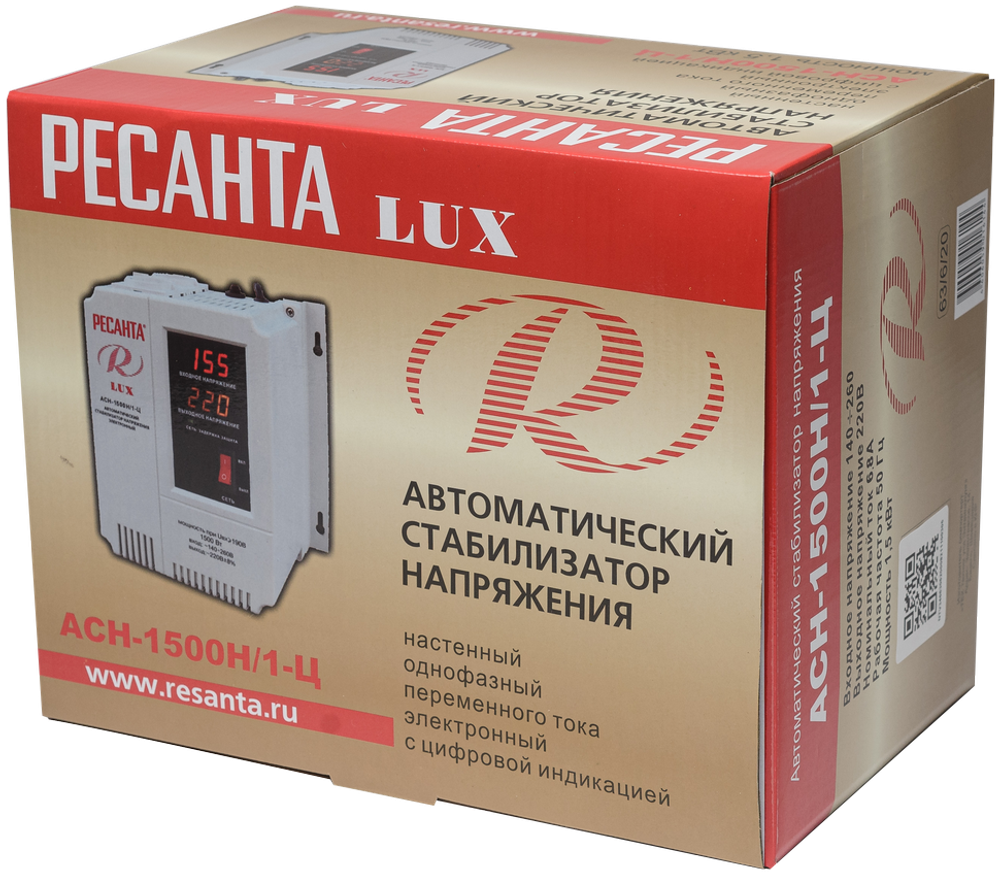 Стабилизатор напряжения серии LUX Ресанта АСН-1500Н/1-Ц