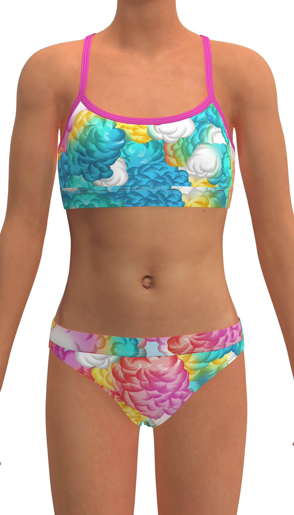 Купальник FUNKITA Girl's Cloudy Colours Swim Crop Top & Brief