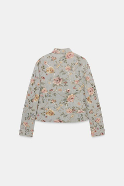 ZARA ЖАККАРДОВЫЙ БЛЕЙЗЕР — ZW COLLECTION, ГОЛУБОЙ МЕЛАНЖ