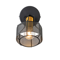 Настенный светильник 1x40Вт E14, металл, черный/золото