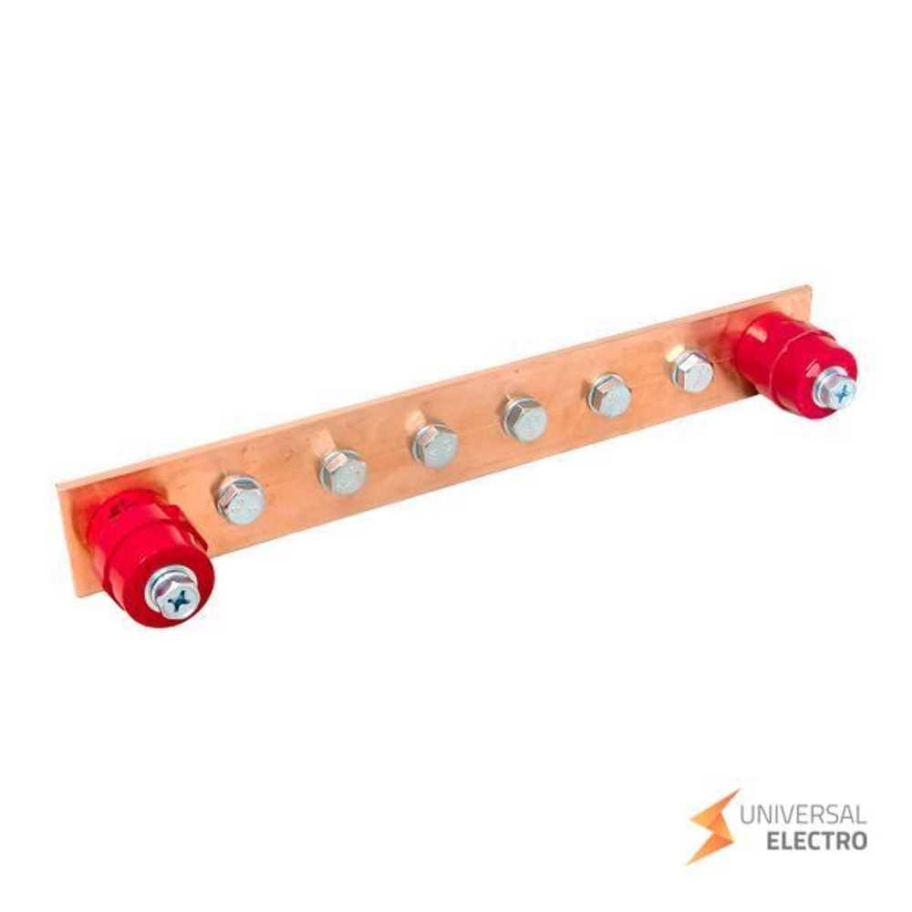 Главная заземляющая шина с изоляторами на 6 подключений ГЗШ-6 Сu EKF