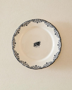 ZARA HOME ДЕСЕРТНАЯ ТАРЕЛКА С РИСУНКОМ, СИНИЙ