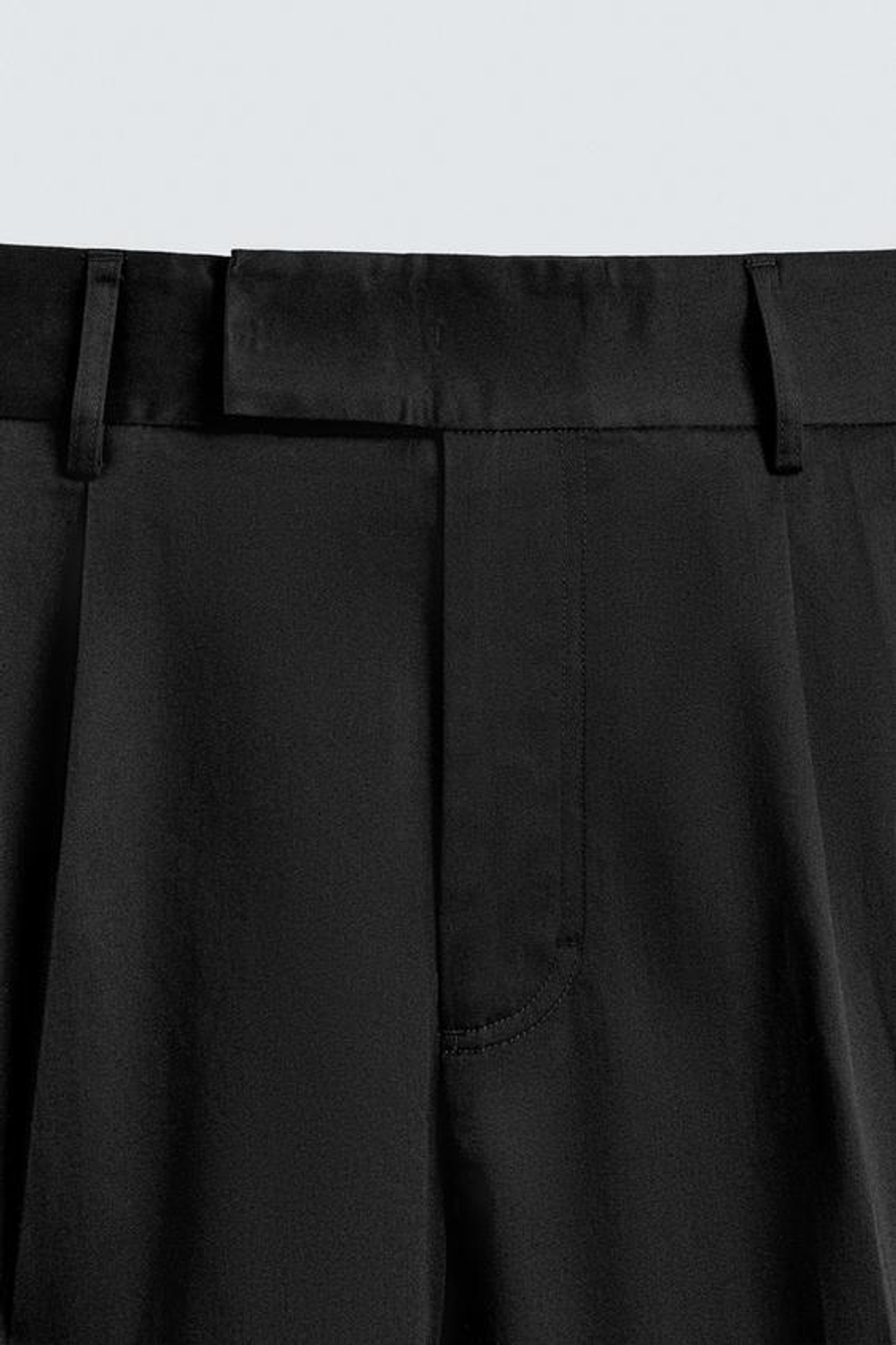 ZARA БРЮКИ RELAXED FIT СО СКЛАДКАМИ, ЧЕРНЫЙ