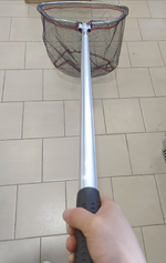 Подсак для ловли рыбы прорезиния телескопический ручка 1.5./60#