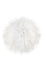 Серебристая анальная втулка с белым заячьим хвостом (Цвет: белый)