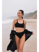 купальник раздельный бандо с чашечками и высокой талией