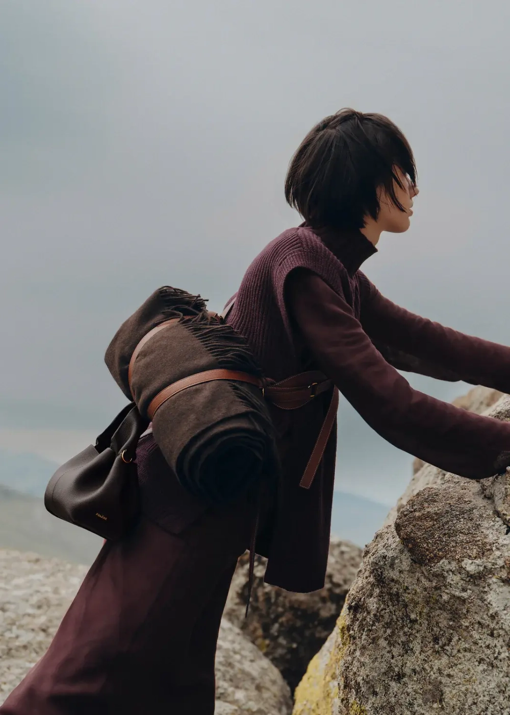 POLENE СУМКА NUMERO NEUF MINI, ТЕМНО-КОРИЧНЕВЫЙ