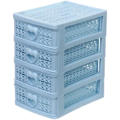 Комод малый «ПАЛЕРМО», цвет голубой, 4 отделения, 13*9*15см