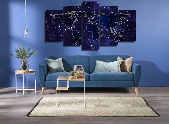 Модульная картина "Звёздные континенты"
