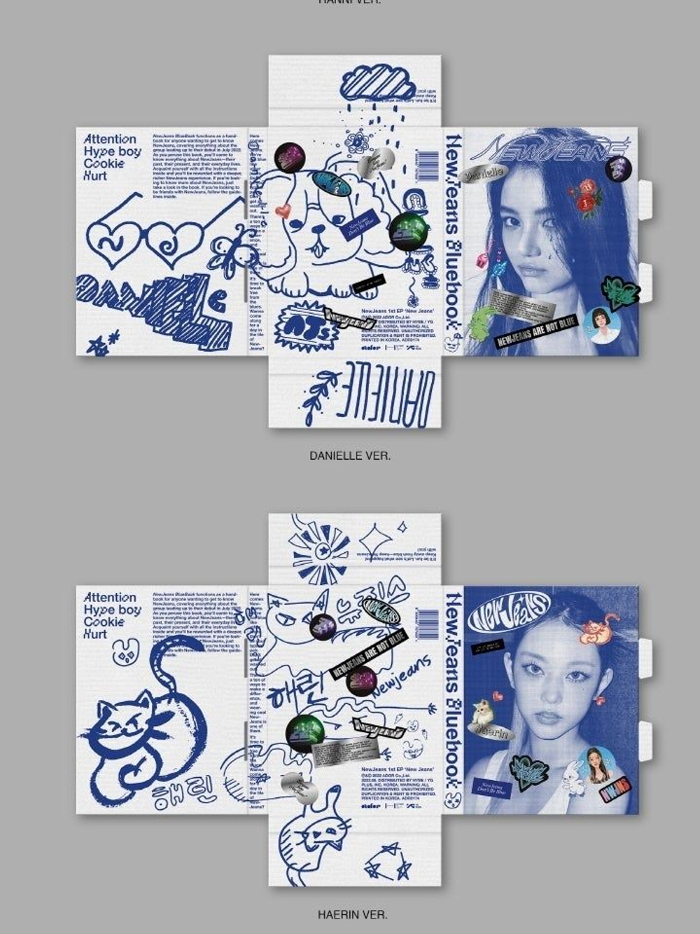 Альбом NEWJEANS - NEW JEANS 1st EP Album BLUEBOOK 6 Version SET