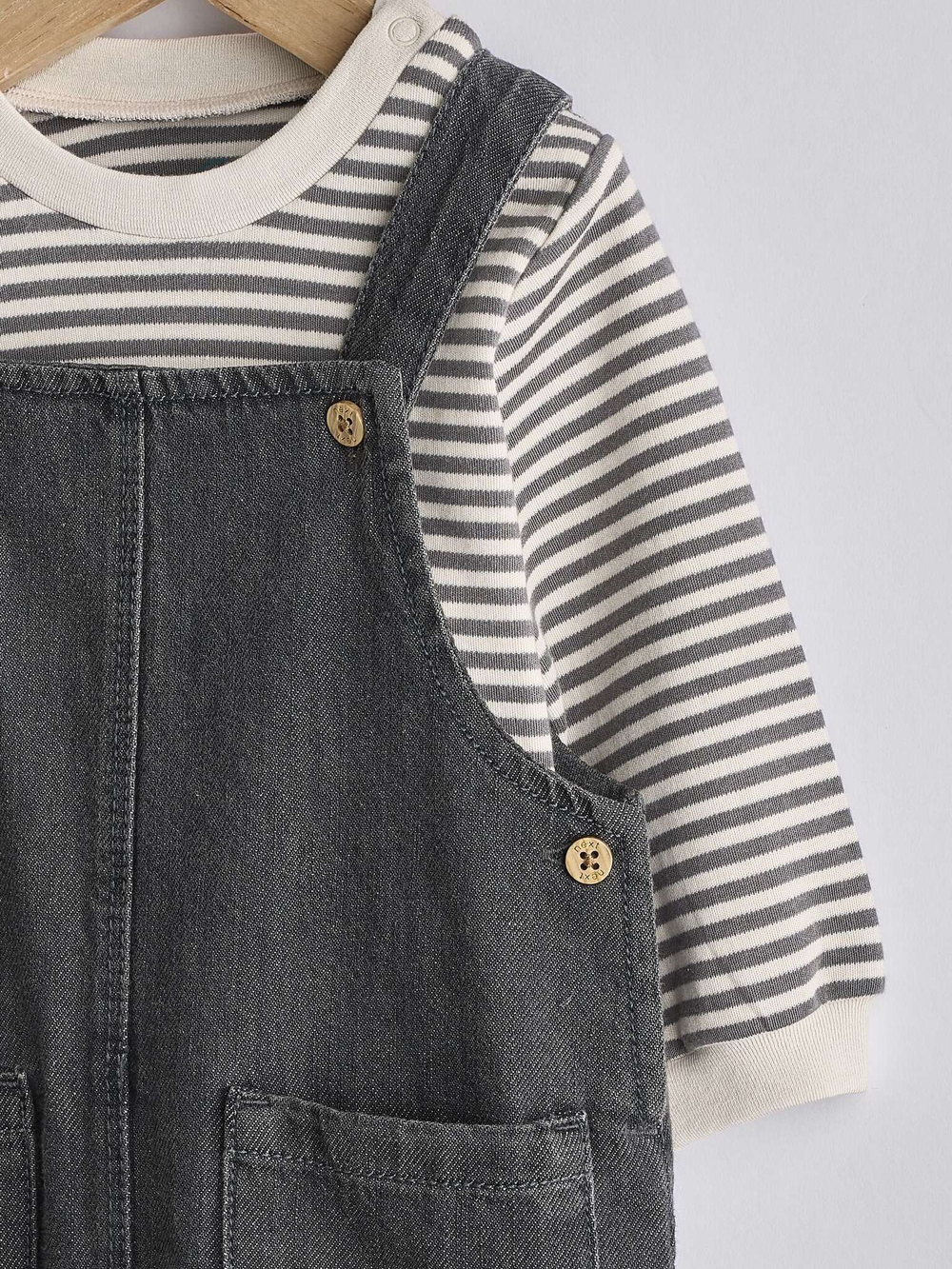 Боди и джинсовый комбинезон в комплекте для малышей Next Q96-672, Черный