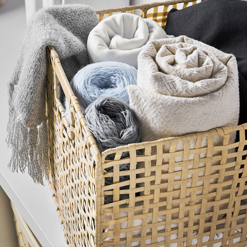 Корзина IKEA VAXTHUS (ВИСТХУС), Ротанг, Бежевый, 30x30x30 см