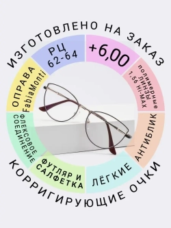 Очки для зрения +6.00 РЦ62-64