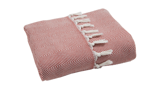 Плед-покрывало из хлопка "Venera", Ёлочка, цвет Терракот