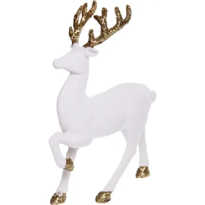 Фигурка новогодняя «Благородный олень» 21*8*31 см, Белый/золото