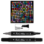 Маркер для скетчинга, двусторонние, Touch Aibao, четырёхгранные, 14 мм, спиртовые, 168 шт