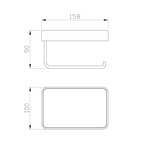 Держатель для туалетной бумаги с полкой WONZON & WOGHAND GRAFFITY, Темный графит (WW-9366-BGM)
