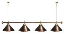 Лампа STARTBILLIARDS 4 пл. (плафоны зеленые,штанга зеленая,фурнитура золото)