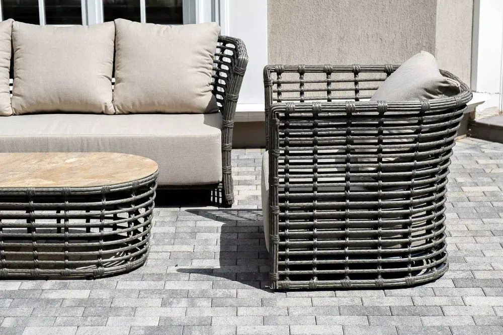 "Валенсия" лаунж-зона из искусственного ротанга, цвет серый