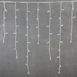 Светодиодная бахрома с колпачком 3,2*0,9 м., 168 холодных белых LED ламп, мерцание, каучуковый белый провод, LTC (LL168BLW-8-2W)