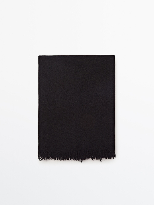 Massimo Dutti 100% кашемировый шарф, черный