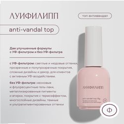 Луи Филипп Top Anti-Vandal - Верхнее покрытие с УФ фильтром, 15мл