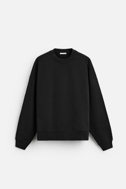 ZARA ТОЛСТОВКА СВОБОДНОГО КРОЯ С КРУГЛЫМ ВЫРЕЗОМ, ЧЕРНЫЙ