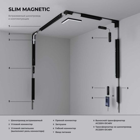 Шинопровод магнитный встраиваемый Elektrostandard Slim Magnetic 85087/00 a061234