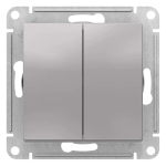 ATLASDESIGN 2-клавишный ПЕРЕКРЕСТНЫЙ ПЕРЕКЛЮЧАТЕЛЬ, сх.7+7, 10АХ, механизм, АЛЮМИНИЙ