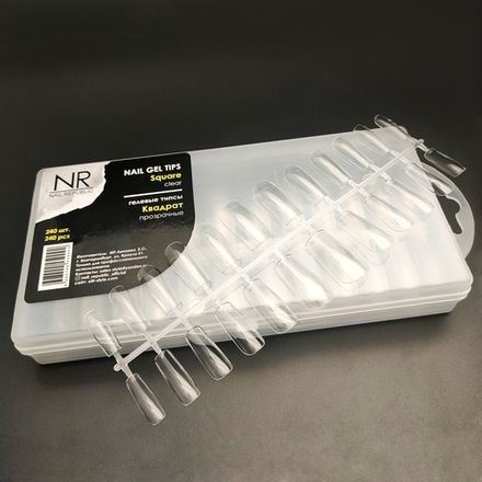 NR Гелевые типсы прозрачные Квадрат, 240шт