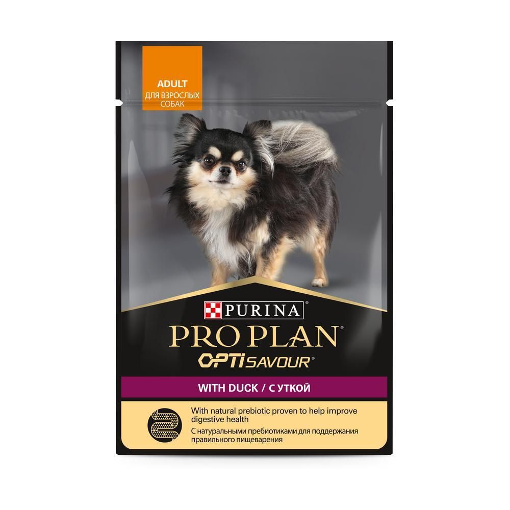 PRO PLAN Dog пауч для взрослых собак с уткой 85г