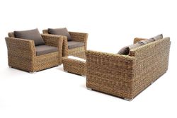 "Капучино" лаунж-зона из искусственного ротанга (гиацинт), цвет соломенный