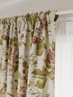 Штора тканевая на кухню, для спальни "Роза" 150х200 1шт