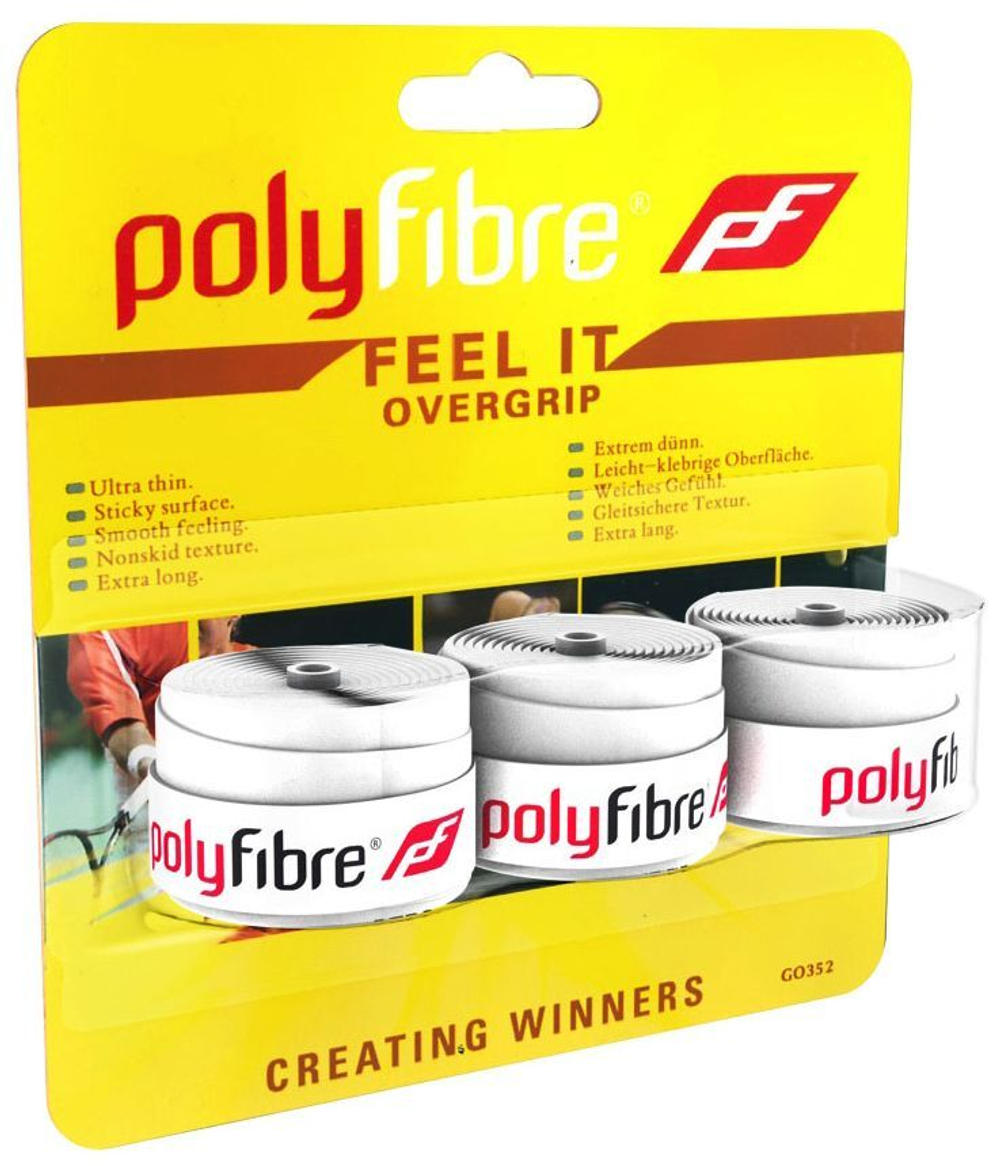 Намотки теннисные Polyfibre Feel It Overgrip 3P - white