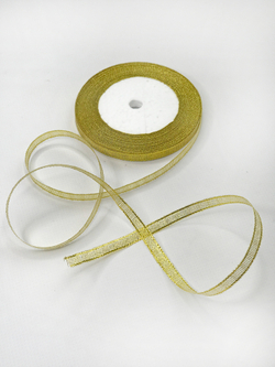 Лента парча 6 мм (25 ярд)  цвет золото