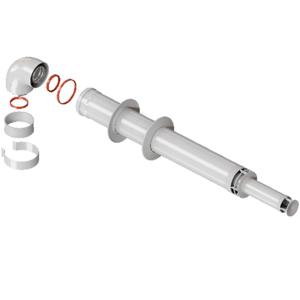 Дымоход коакс.ROMMER дл.1000 мм d 60/100 мм антилёд    7605