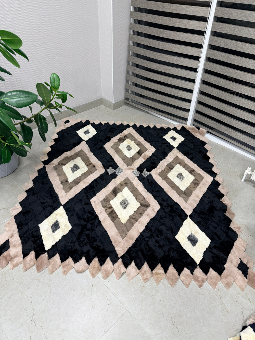 Покрывало меховое ковер из шкуры овчины