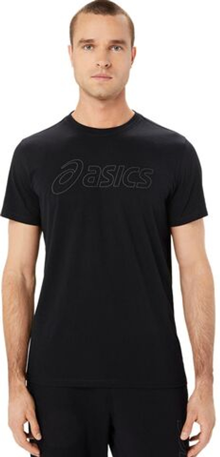 Мужская теннисная футболка Asics Logo Short Sleeve T-Shirt - performance black/Графит grey