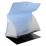 Папка-картотека Alingar, A4, 330х250 мм, на пуговице, пластик, 600 мкм, 13 отделений, папка-планшет, голубой клапан