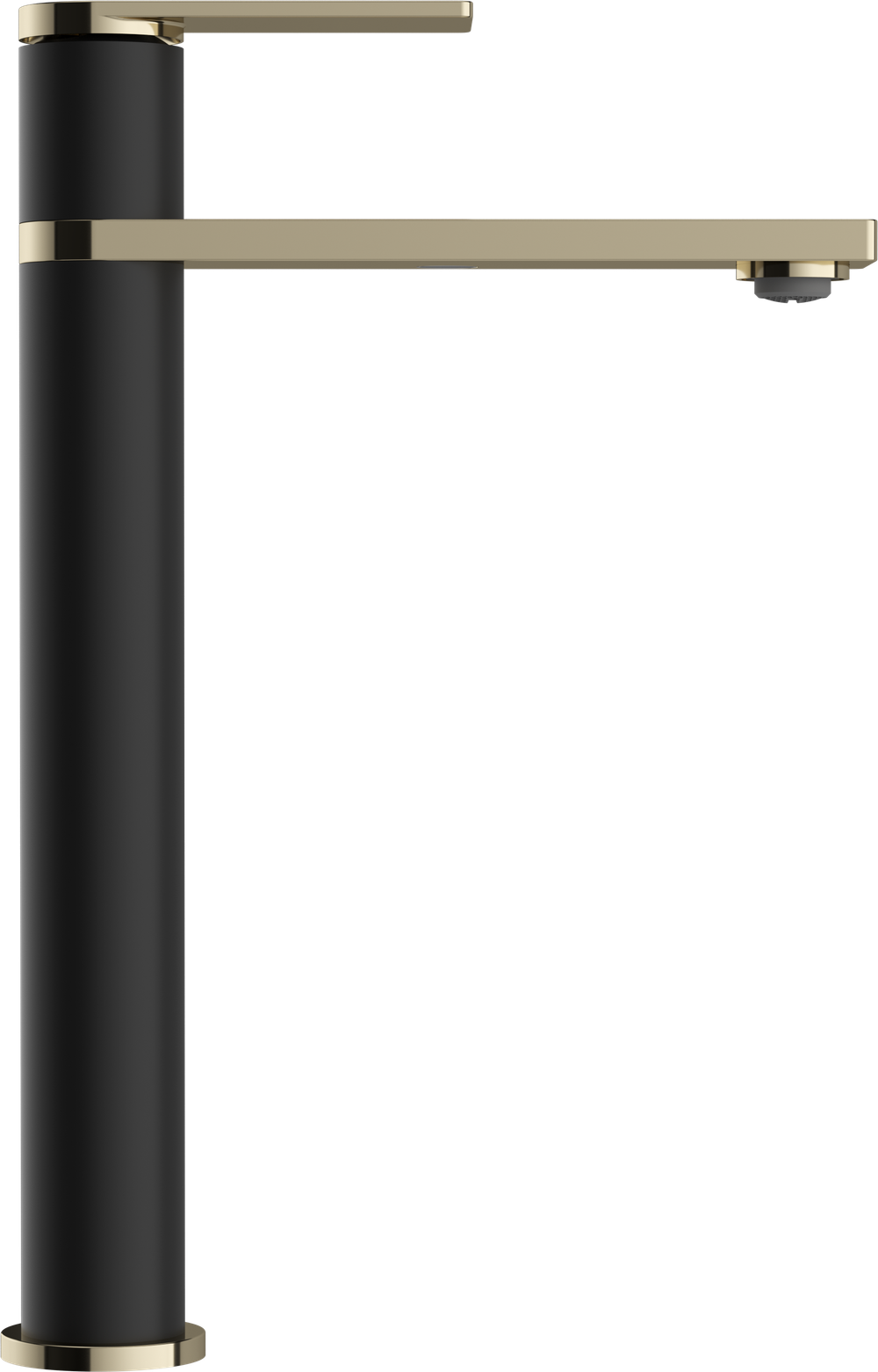 Смеситель для раковины STWORKI Олланд S01020BG матовый черный, глянцевое золото