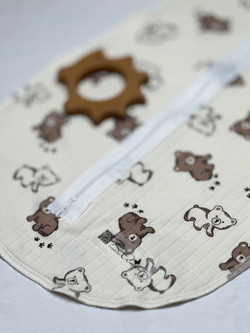 Набор "Мишка Топтыжка" (Пеленальный кокон + Шапочка Узелок)