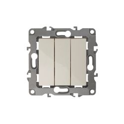 12-1107-02 ЭРА Выключатель тройной, 10АХ-250В, IP20, Эра12, слоновая кость