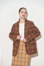 ПИДЖАК В КЛЕТКУ ШОКОЛАД|ОРАНЖЕВЫЙ