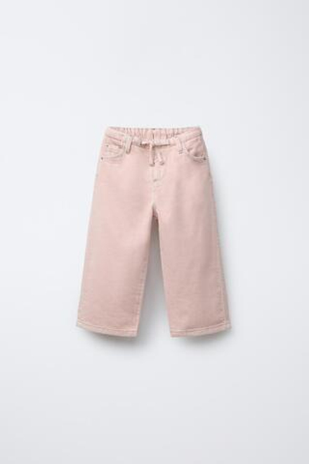 ZARA БРЮКИ КАРГО WIDE LEG ИЗ ТВИЛА, ПУДРОВО-РОЗОВЫЙ