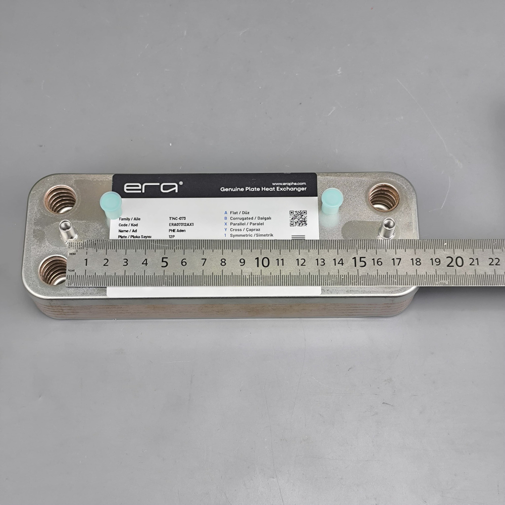 Теплообменник ГВС 12 пластин 166 мм для котлов BAXI, PROTHERM, FONDITAL арт. 0020119606, 711612800, 711613000
