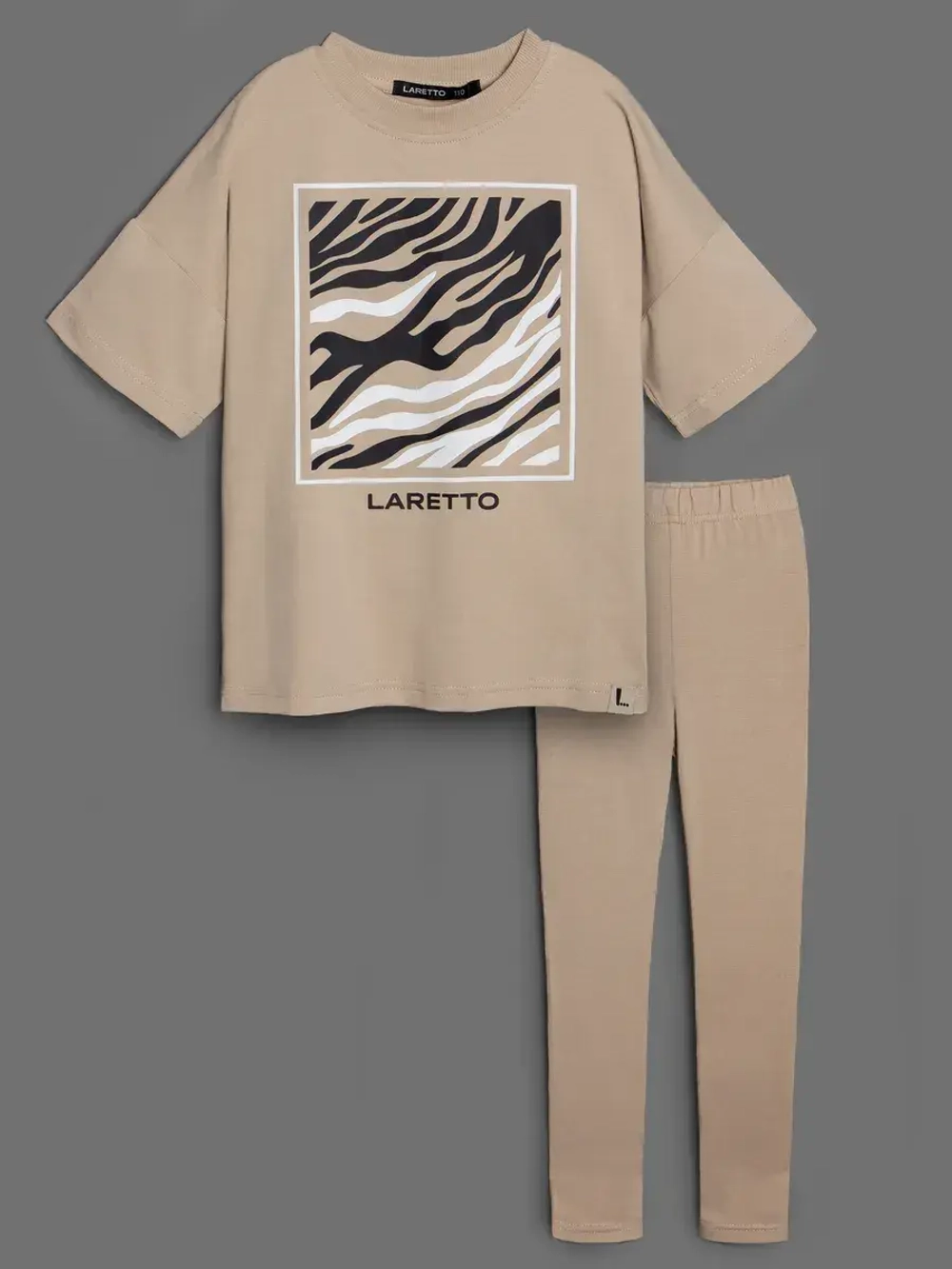 Летний костюм для девочки с лосинами