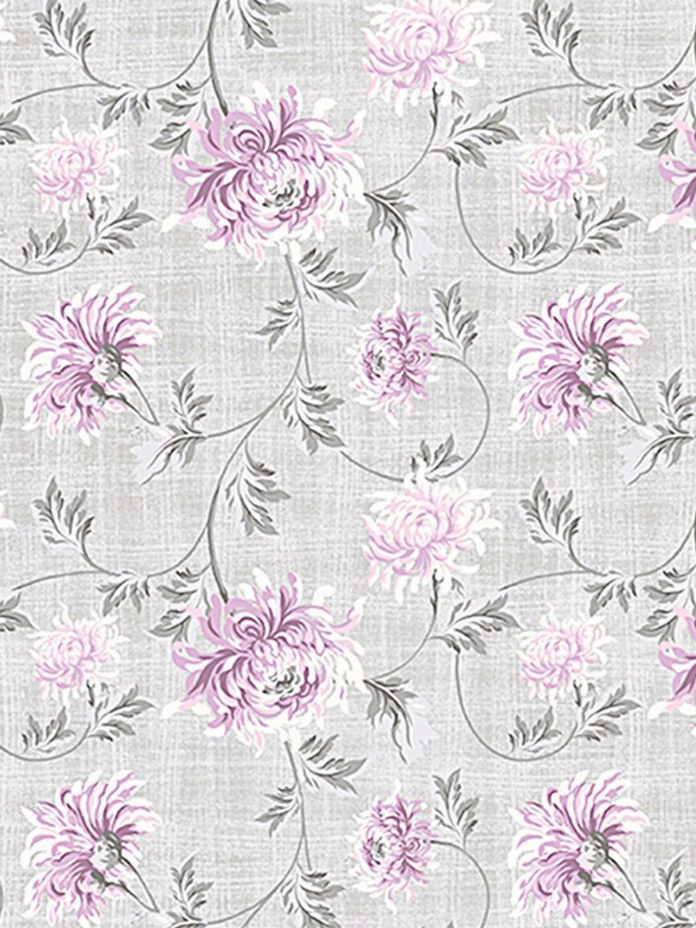 Простынь на резинке Сказка "Хризантемы" 120х200 см, перкаль