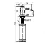 Дозатор для жидкого мыла, Gappo, встраиваем, 300 мл, бронз, G403-4