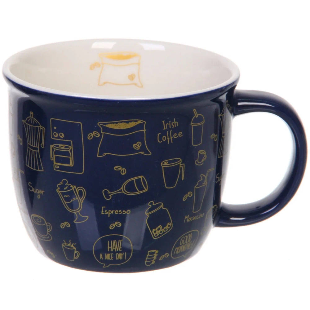 Кружка керамическая 390мл «Утренний кофе», микс рисунков