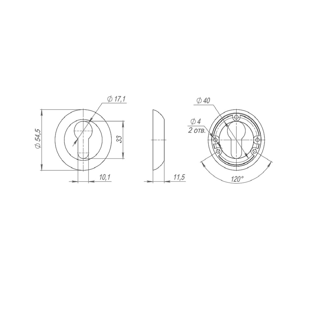 Накладка под цилиндр ET.R.TL54 (ET TL) WH-19 белый